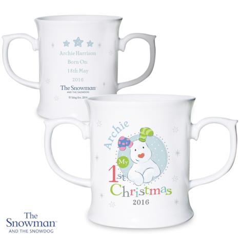 Personalised The Snowdog My 1st Christmas Blue Loving Mug £13.99